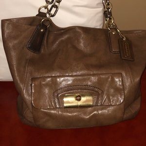 Coach All leather Tote Bag
